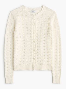 NWT J.Crew Scalloped Pointelle Cardigan Sweater